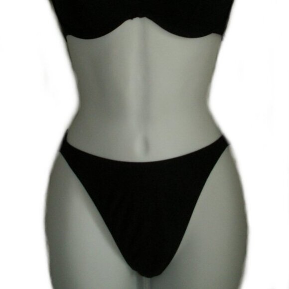 Robin Piccone Black High Cut Leg Bikini - Sz S - NEW - Picture 6 of 9